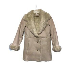 Y2K Cache Penny Lane Coat S Faux Fur Lined Faux Suede Microsuede Hippie Boho